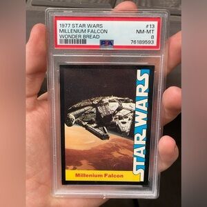 1977 Star Wars Wonder Bread #13 Millennium Falcon PSA 8 Graded Trading Card